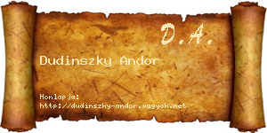 Dudinszky Andor névjegykártya